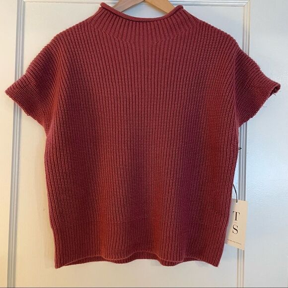 Twine and String channel knit Cap sleeve sweater in Dusty rose size Large NWT - Picture 1 of 8